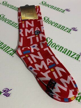Headgear Classics Socks Martin Lawrence Crew Red White Mens Size 9 - 13